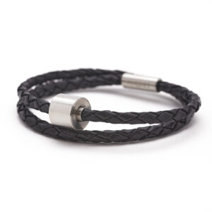 Black Leather Braided Bracelet