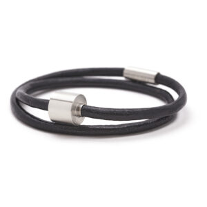 Smooth Black Leather Bracelet – Horsia Cremation Services